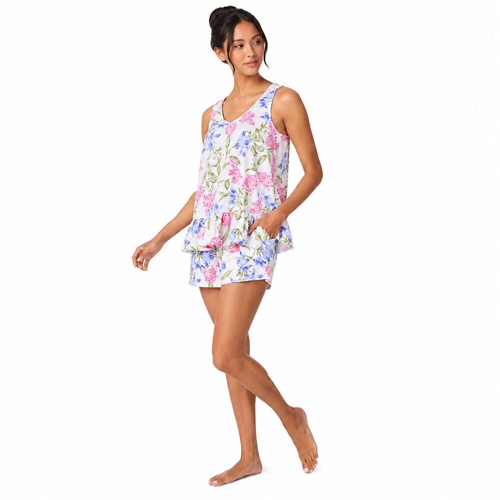 Tommy Bahama Womens 3 Piece Pajama Set White Floral Sleepwear Loungewear NEW - Picture 2 of 5